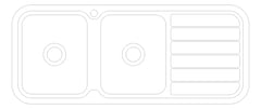 Plan Image of Sink Kitchen Phoenix 1000Series Double Drainer Left