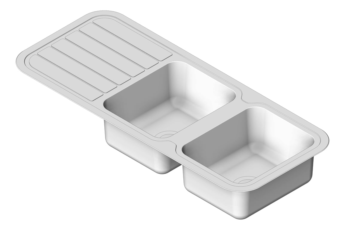 Sink Kitchen Phoenix 1000Series Double Drainer Right