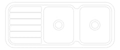 Plan Image of Sink Kitchen Phoenix 1000Series Double Drainer Right