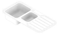 3D Documentation Image of Sink Kitchen Phoenix 1000Series OneAndOneThird Drainer Left