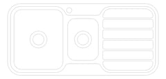 Plan Image of Sink Kitchen Phoenix 1000Series OneAndOneThird Drainer Left