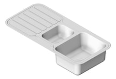 3D Shaded Image of Sink Kitchen Phoenix 1000Series OneAndOneThird Drainer Right