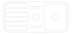 Plan Image of Sink Kitchen Phoenix 1000Series OneAndOneThird Drainer Right