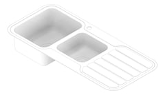 3D Documentation Image of Sink Kitchen Phoenix 1000Series OneAndThreeFourth Drainer Left