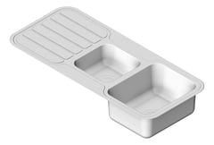 3D Shaded Image of Sink Kitchen Phoenix 1000Series OneAndThreeFourth Drainer Right