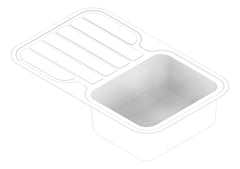3D Documentation Image of Sink Kitchen Phoenix 1000Series Single Drainer Right