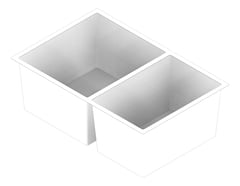 3D Documentation Image of Sink Kitchen Phoenix 4000Series OneAndThreeFourth Left