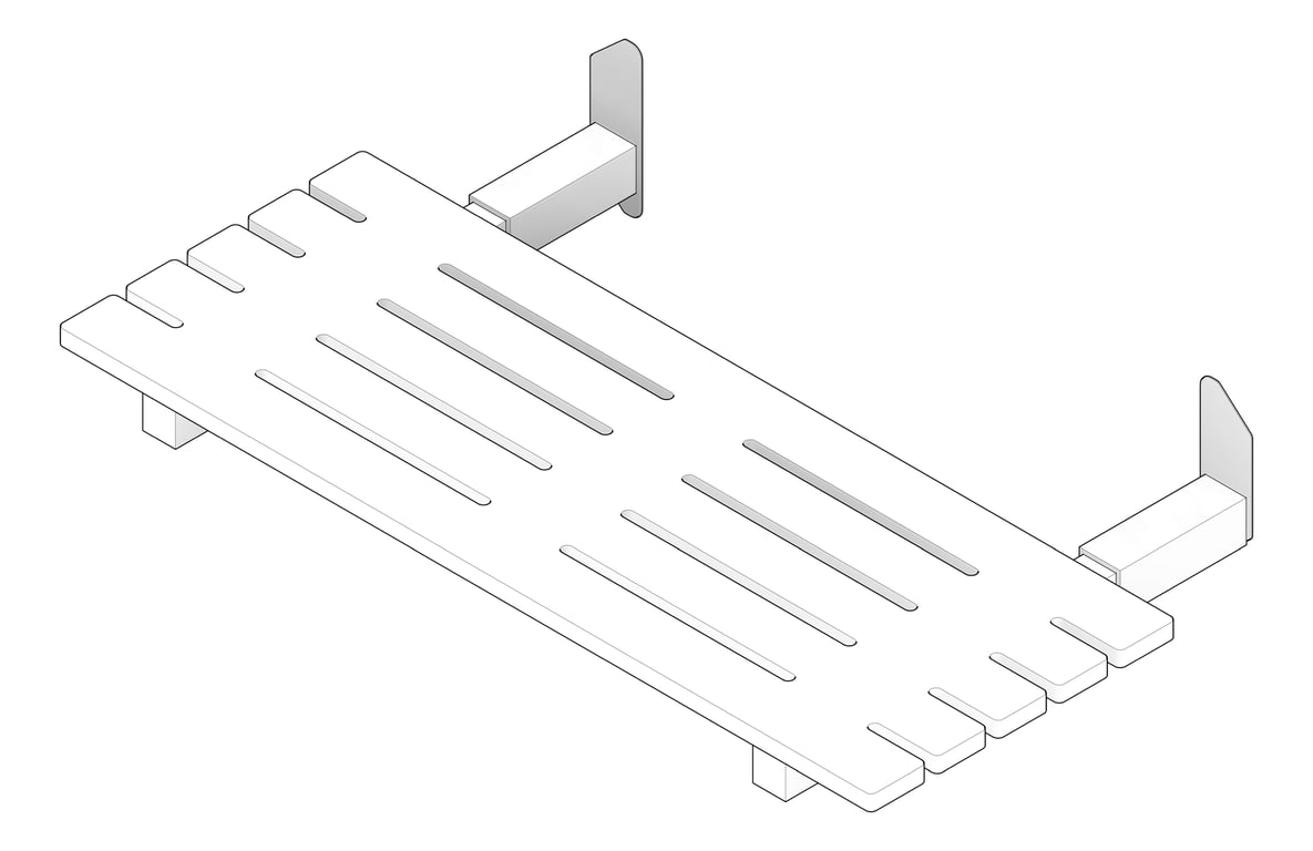 3D Documentation Image of ShowerSeat Folding Plumbline Progetto Slatted