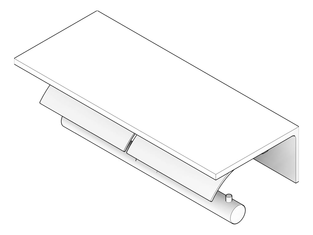 3D Documentation Image of ToiletRollHolder SurfaceMount Plumbline Progetto Double Shelf