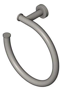3D Shaded Image of TowelRing SurfaceMount Plumbline Buddy Progetto