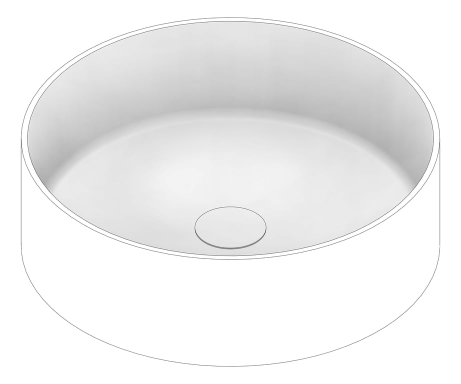 3D Documentation Image of Basin AboveCounter Plumbline SuperThin Ellipse Round