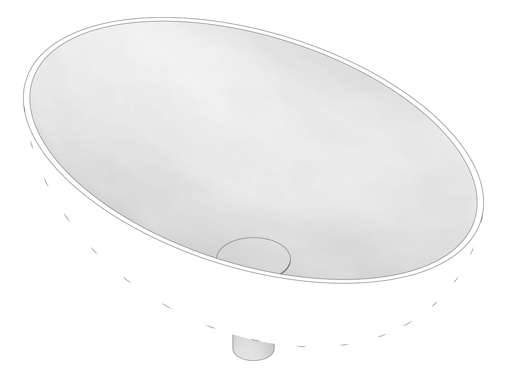 3D Documentation Image of Basin AboveCounter Plumbline SuperThin Oval Mini