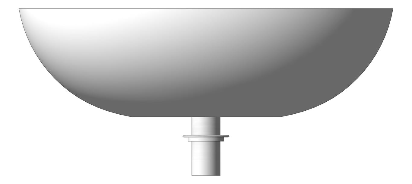 Front Image of Basin AboveCounter Plumbline SuperThin Oval Mini