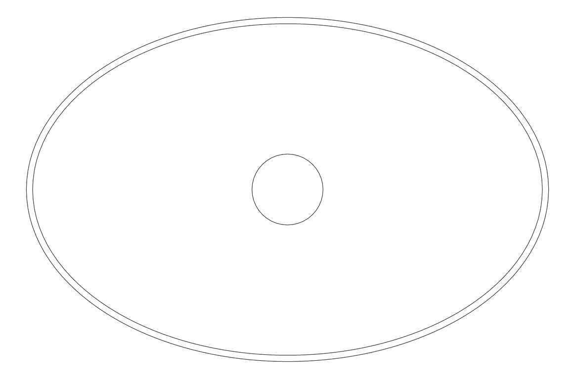 Plan Image of Basin AboveCounter Plumbline SuperThin Oval Mini