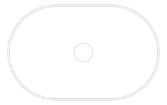 Plan Image of Basin AboveCounter Plumbline SuperThin Oval Pill