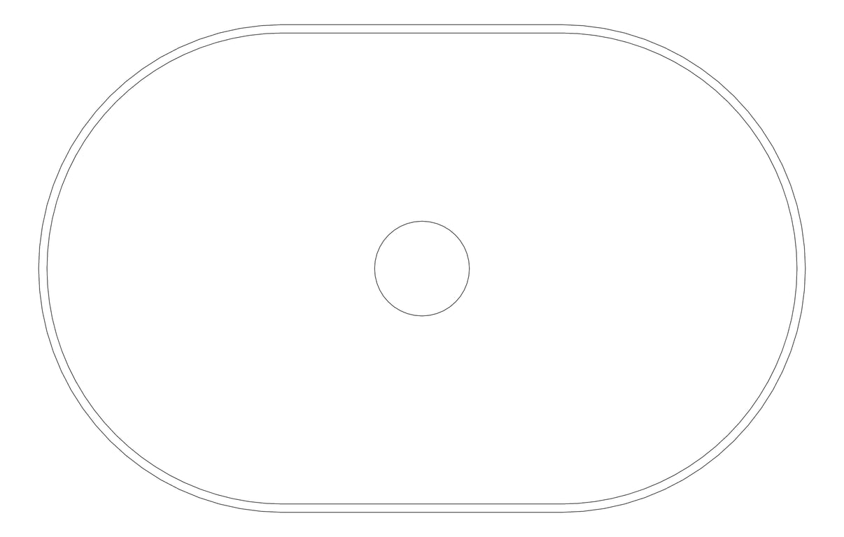 Plan Image of Basin AboveCounter Plumbline SuperThin Oval Pill