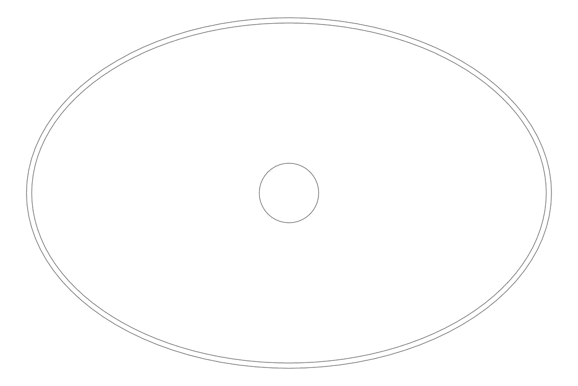 Plan Image of Basin AboveCounter Plumbline SuperThin Oval