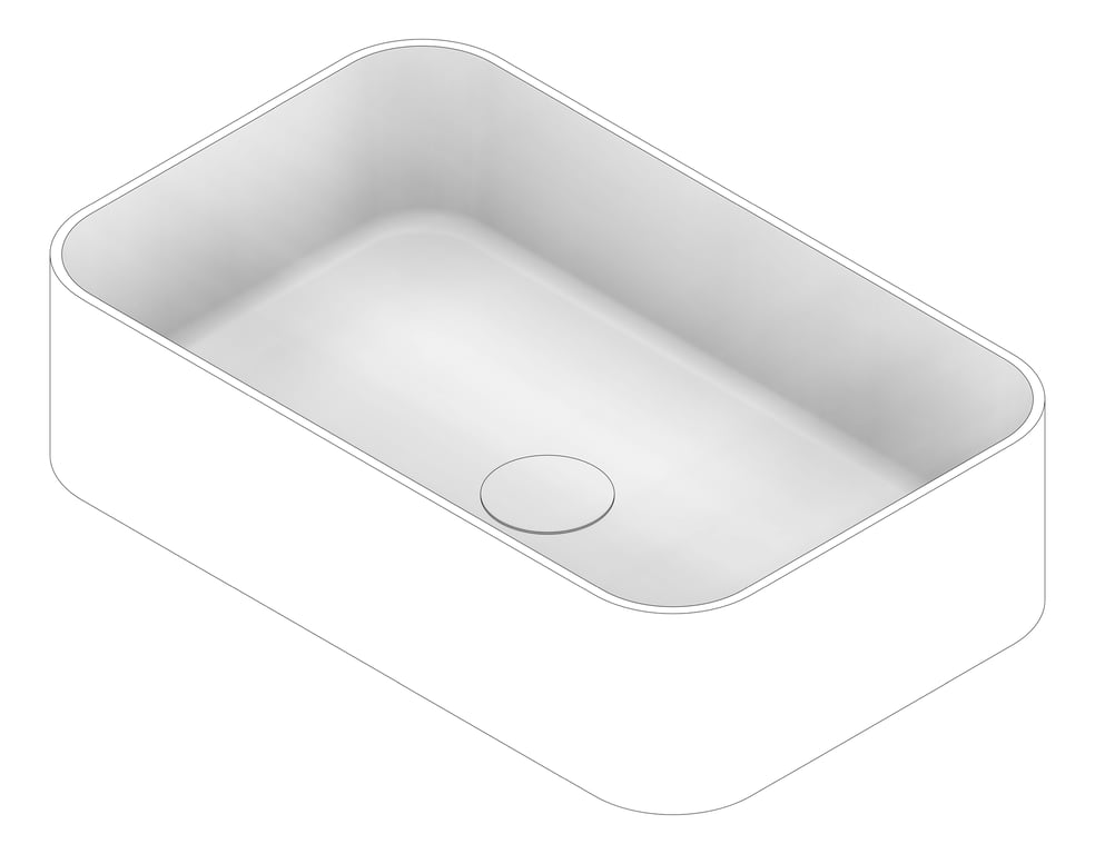 3D Documentation Image of Basin AboveCounter Plumbline SuperThin Rectangle 480