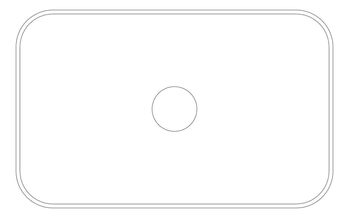 Plan Image of Basin AboveCounter Plumbline SuperThin Rectangle 480