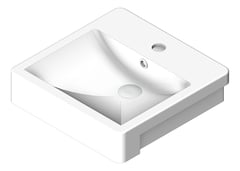 3D Shaded Image of Basin SemiRecessed Plumbline Evo Square