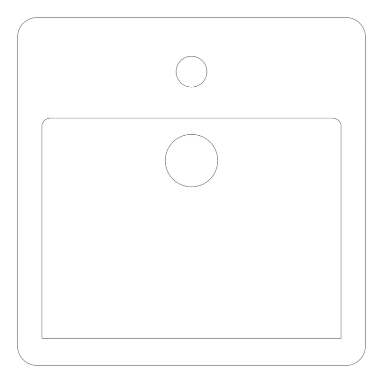 Plan Image of Basin SemiRecessed Plumbline Evo Square