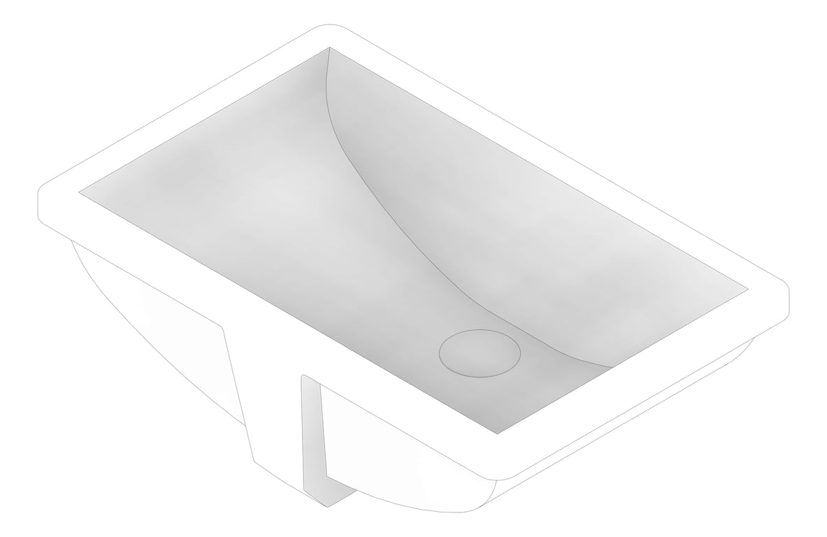 3D Documentation Image of Basin UnderMount Plumbline Evo