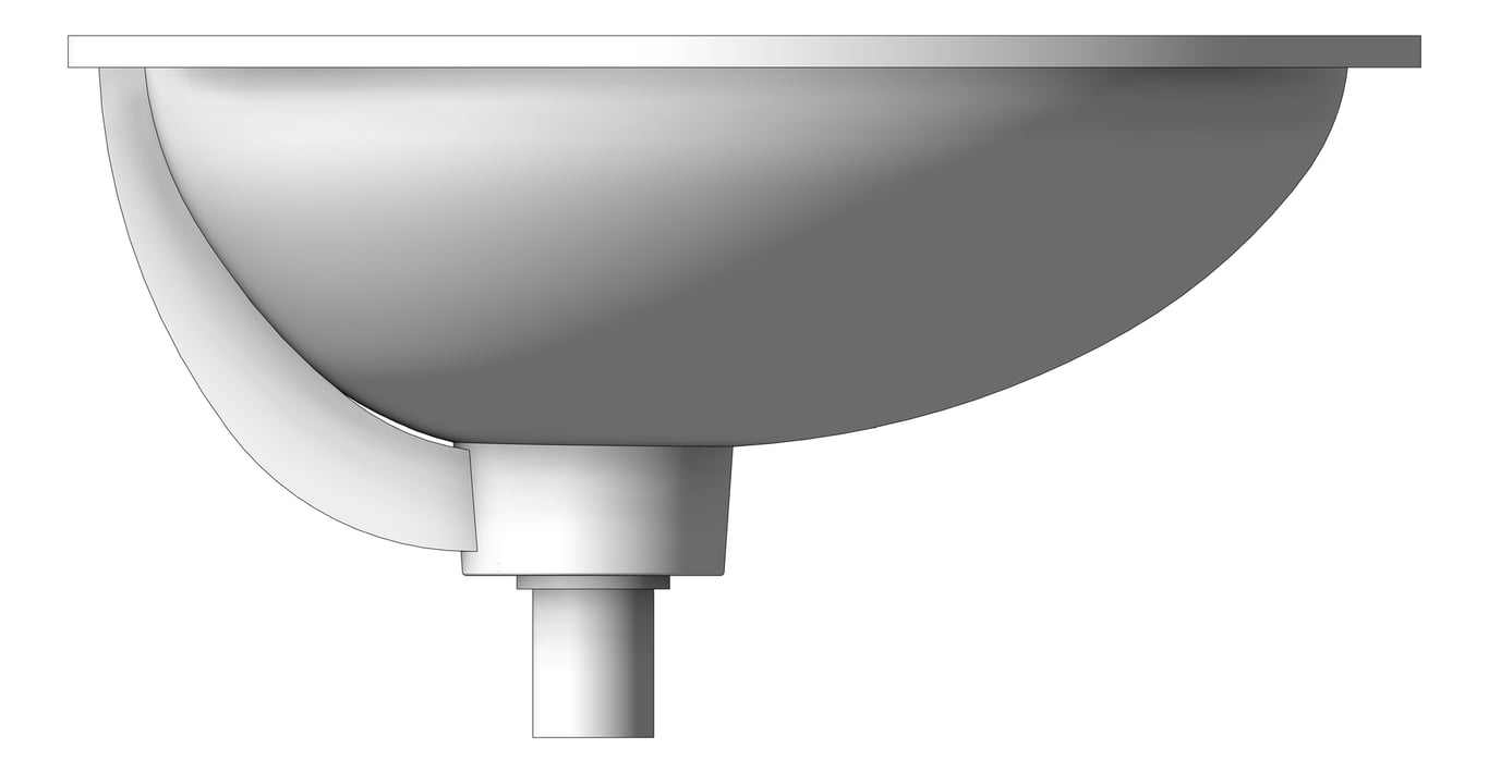 Left Image of Basin UnderMount Plumbline Evo Round