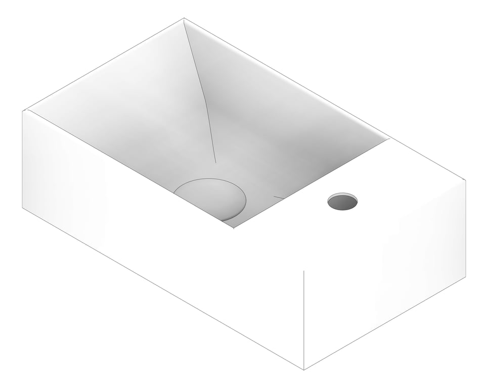 3D Documentation Image of Basin WallHung Plumbline Verso Slim Left