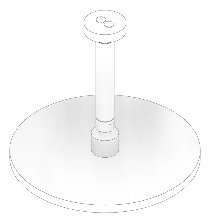 3D Documentation Image of Shower Ceiling Plumbline Buddy Progetto Rainhead 250mm
