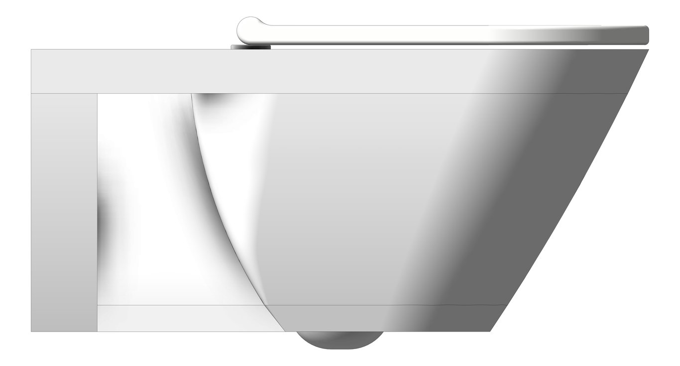 Left Image of ToiletPan WallHung Plumbline Sfera RearInlet