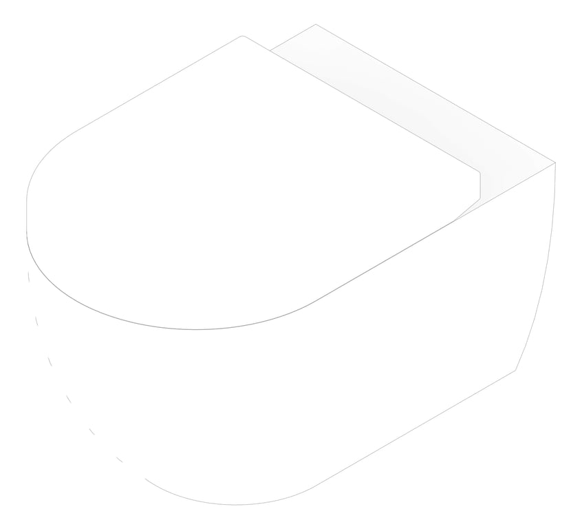 3D Documentation Image of ToiletPan WallHung Plumbline ZenII