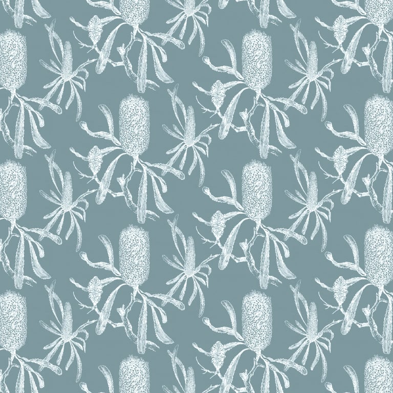 Wallpaper PortersPaints Banksia SmokeyBlue