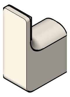 3D Shaded Image of RobeHook SurfaceMount Raymor EdgeII