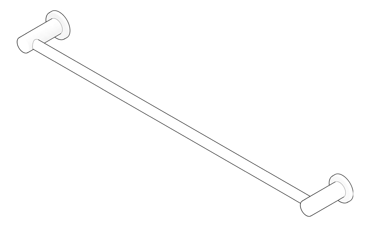 3D Documentation Image of TowelRail SurfaceMount Raymor Projix Single 600