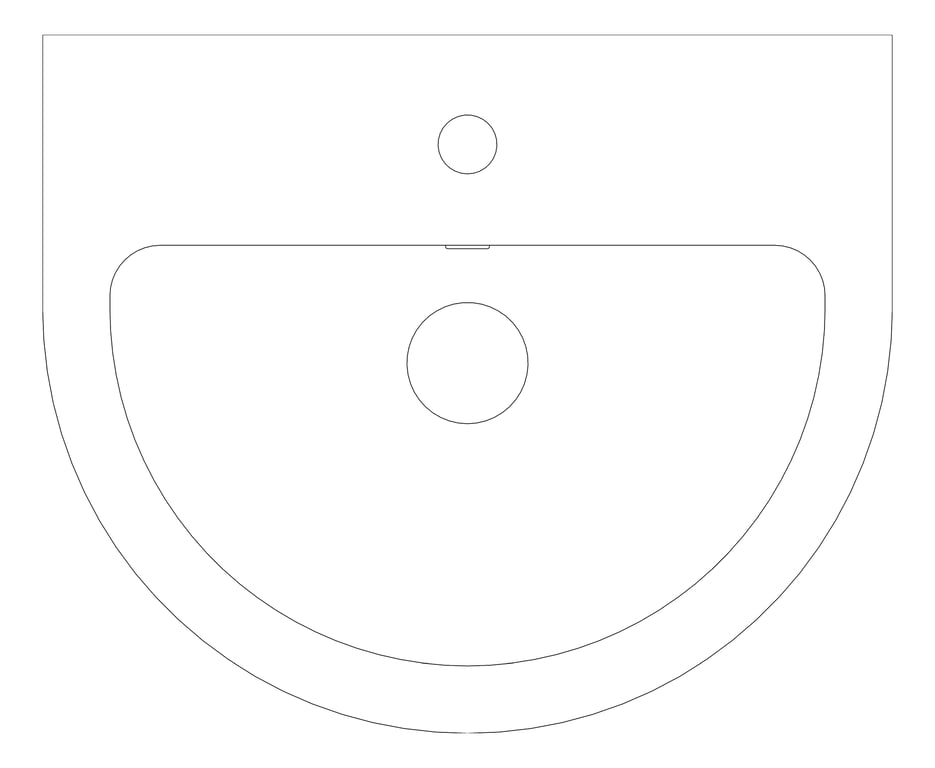 Plan Image of Basin WallHung Raymor Lawson OverflowBrackets