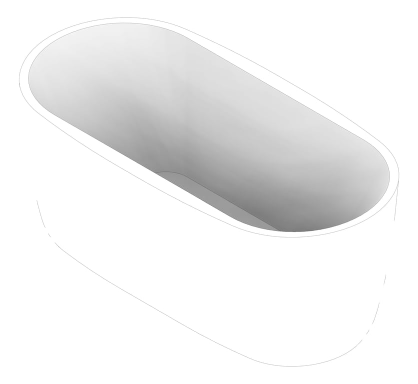 3D Documentation Image of Bath Freestanding Raymor Alpha Curved 1500