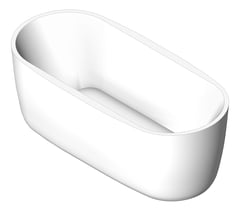3D Shaded Image of Bath Freestanding Raymor Alpha Curved 1700