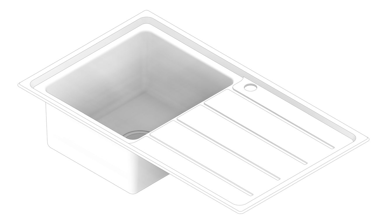 3D Documentation Image of Sink Kitchen Raymor Projix Left Single