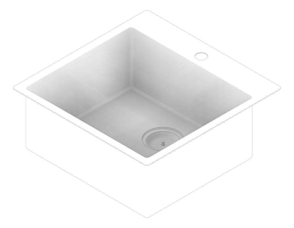 3D Documentation Image of Sink Laundry Raymor Projix Single