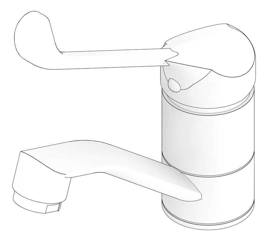 3D Documentation Image of MixerTap Basin Raymor SurgeonLever 28Deg