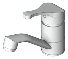3D Shaded Image of Mixer Basin Raymor Banjo Swivel Single