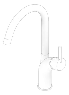 3D Documentation Image of Mixer Sink Raymor Atlanta Gooseneck PinLever