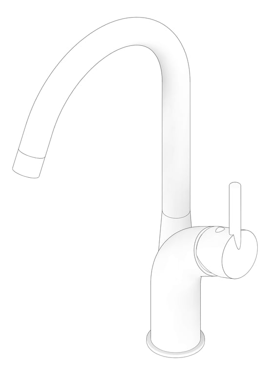 3D Documentation Image of Mixer Sink Raymor Atlanta Gooseneck PinLever