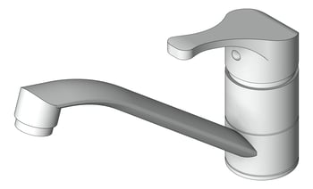 3D Shaded Image of Mixer Sink Raymor BanjoBC SingleLever