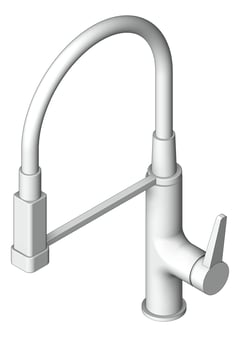 3D Shaded Image of Mixer Sink Raymor Delta BlackGooseneck
