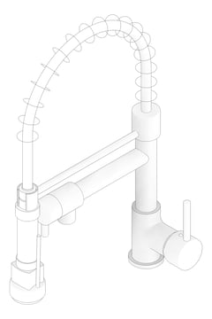 3D Documentation Image of Mixer Sink Raymor Dublin PullOutSpray
