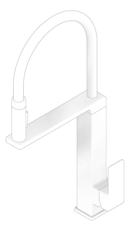 3D Documentation Image of Mixer Sink Raymor EdgeII DetachableHose