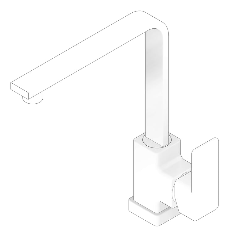 3D Documentation Image of Mixer Sink Raymor Sigma SquareNeck