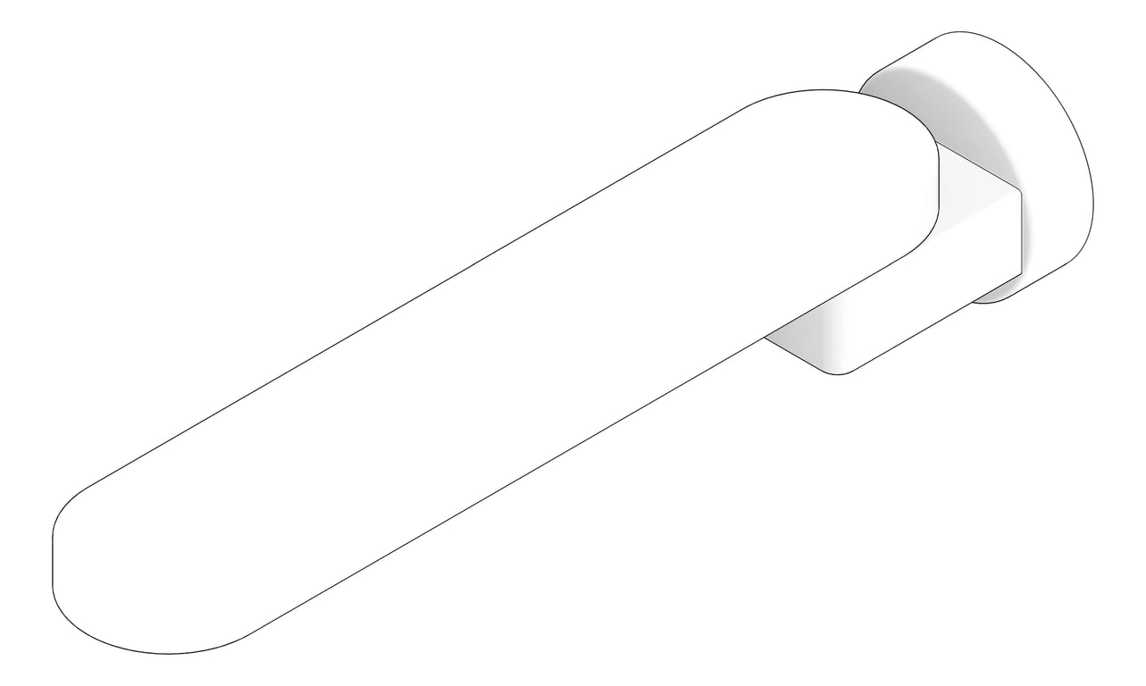 3D Documentation Image of Spout Bath Raymor Raven Swivel 220mm