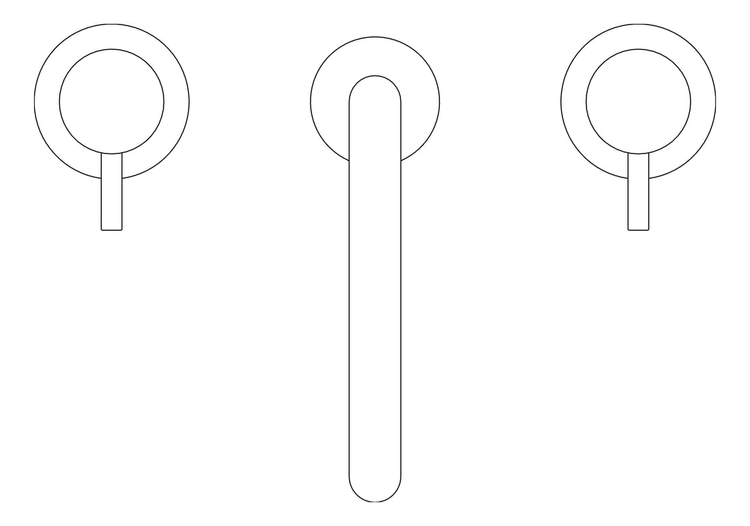 Plan Image of TapSet Basin Raymor Projix Lever SquareSpout